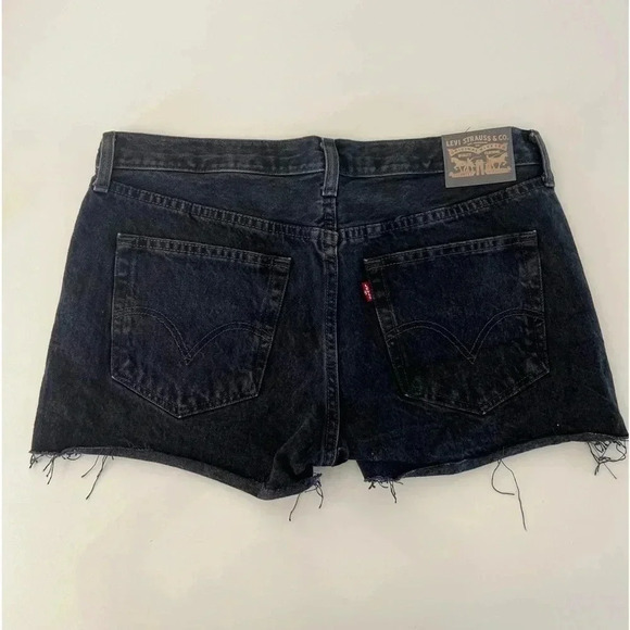 Levi's‎ 501 Black Button Fly Cutoff Denim Jean Shorts Size 30 - Picture 6 of 10